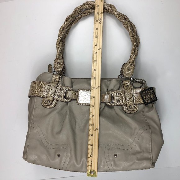 NEW - GENNA DEROSSI Vintage Snakeskin Trim Shoulder Bag Y2K Timeless - Picture 7 of 14